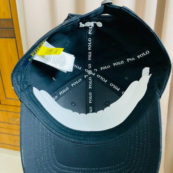 Polo Ralph Lauren Hat Big Pony #3 Adjustable Cotton Chino Ball Cap Black/White - Picture 6 of 9
